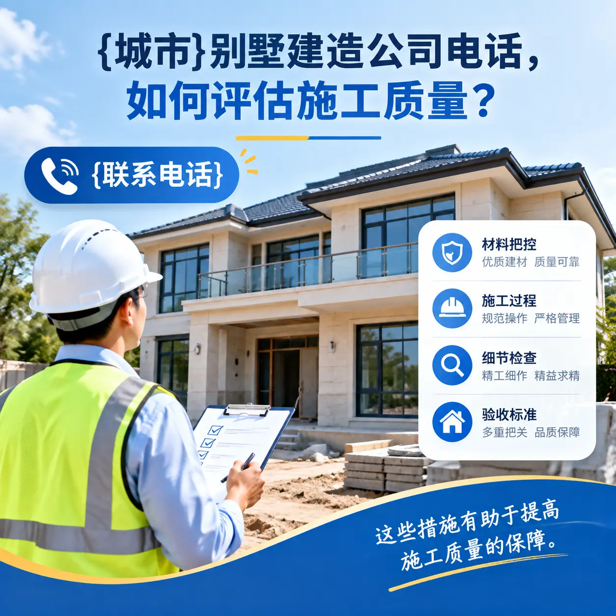 思南别墅建造公司电话，如何评估施工质量？